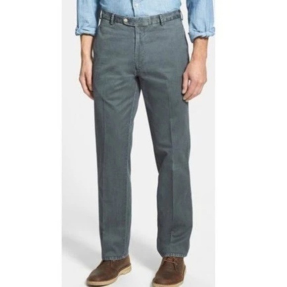 PETER MILLAR RALEIGH WASHED TWILL FLAT FRONT PANT navy blue size 35x30 F - Picture 1 of 10